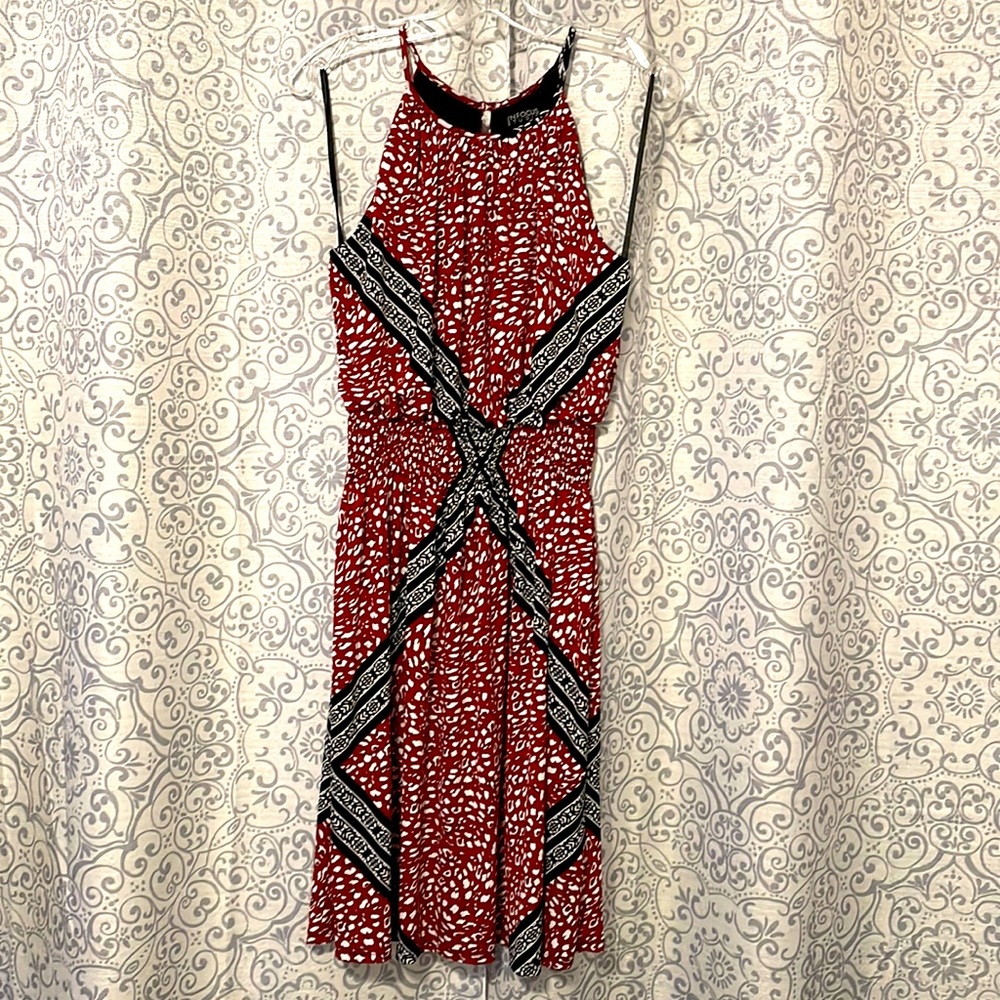 NWOT Burnt Orange Leopard Dress